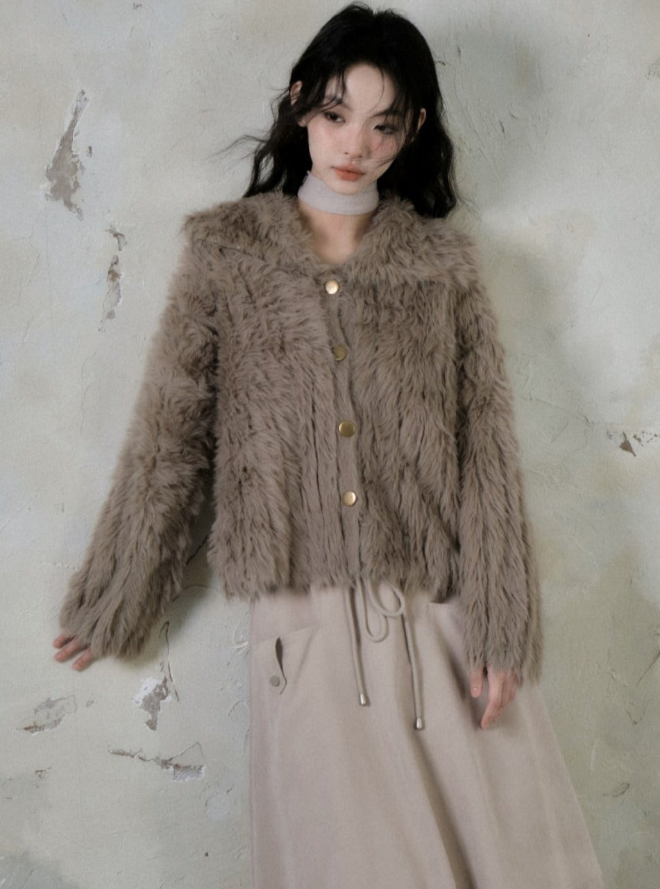 Imitation Mink Cardigan Jacket