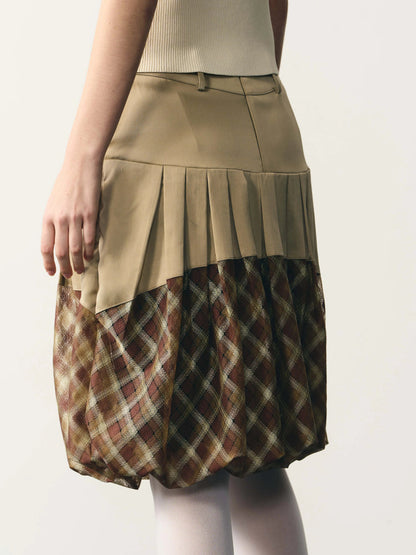 Plaid mesh tutu skirt