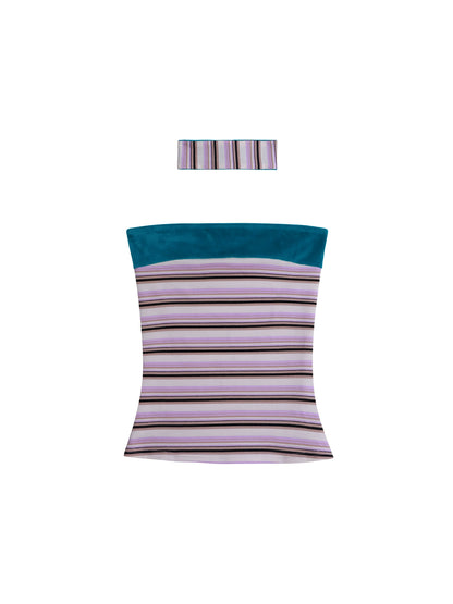 Vintage Striped Bandeau Set