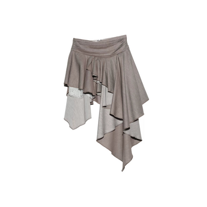 Pleated Linen Lace Skirt