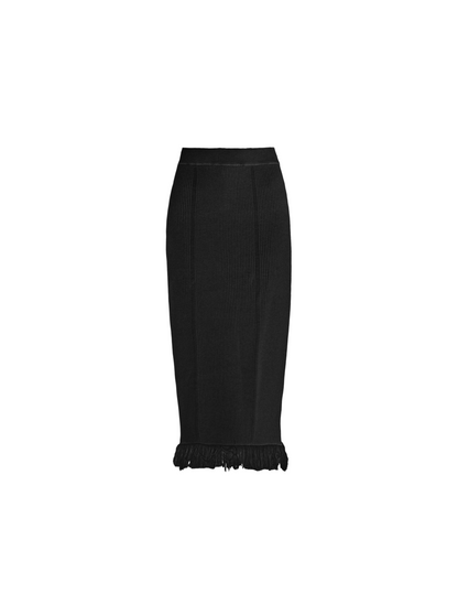 Tassel Long Slim Hip Skirt