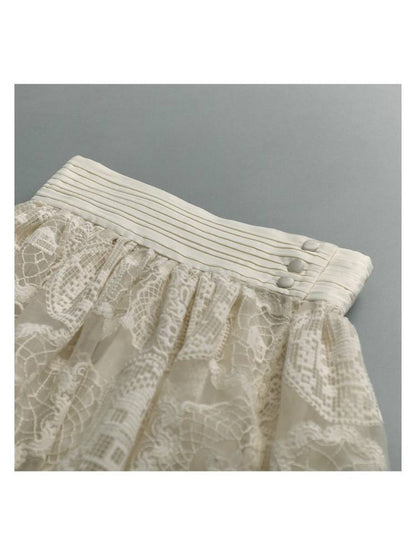 Lace embroidery skirt