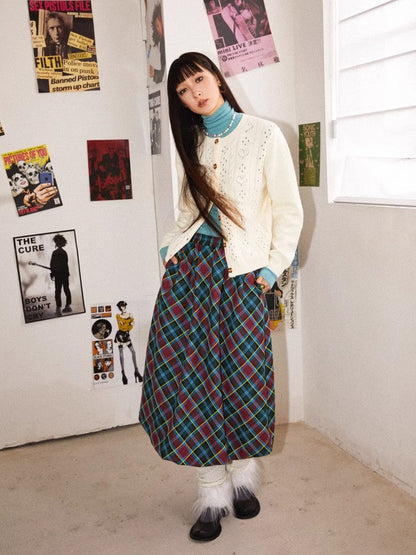 Plaid bud skirt