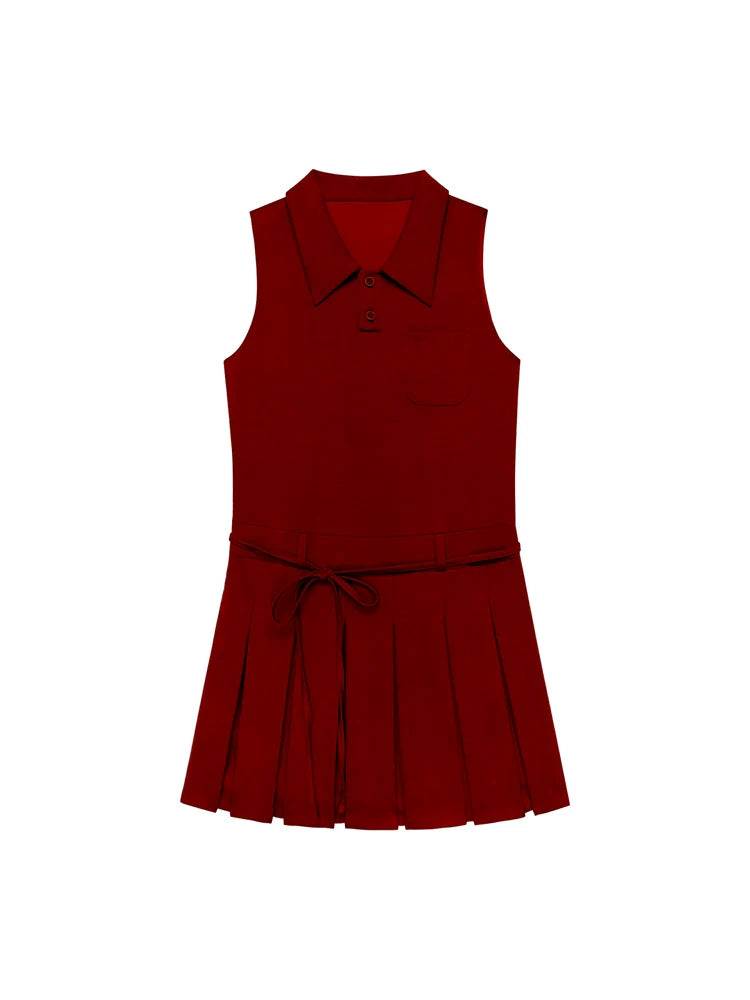 Sleeveless suspender skirt