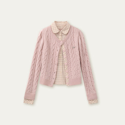 Fake Two Piece Woolen Knit Sweater