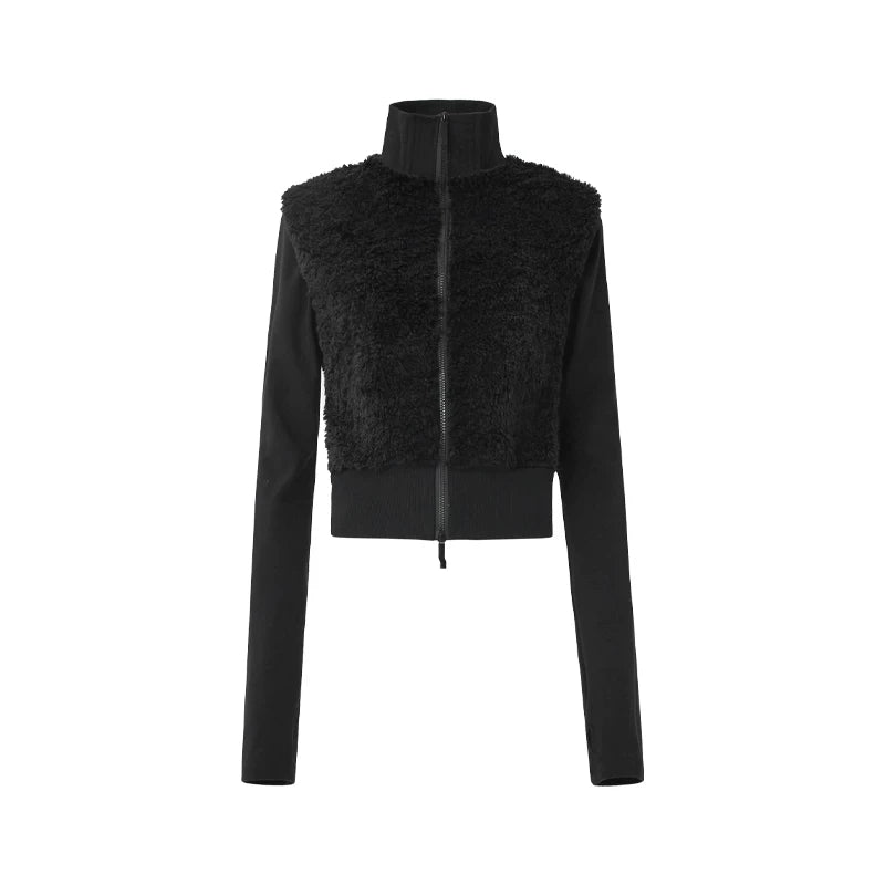 Patchwork-Pelzweste-Jacke