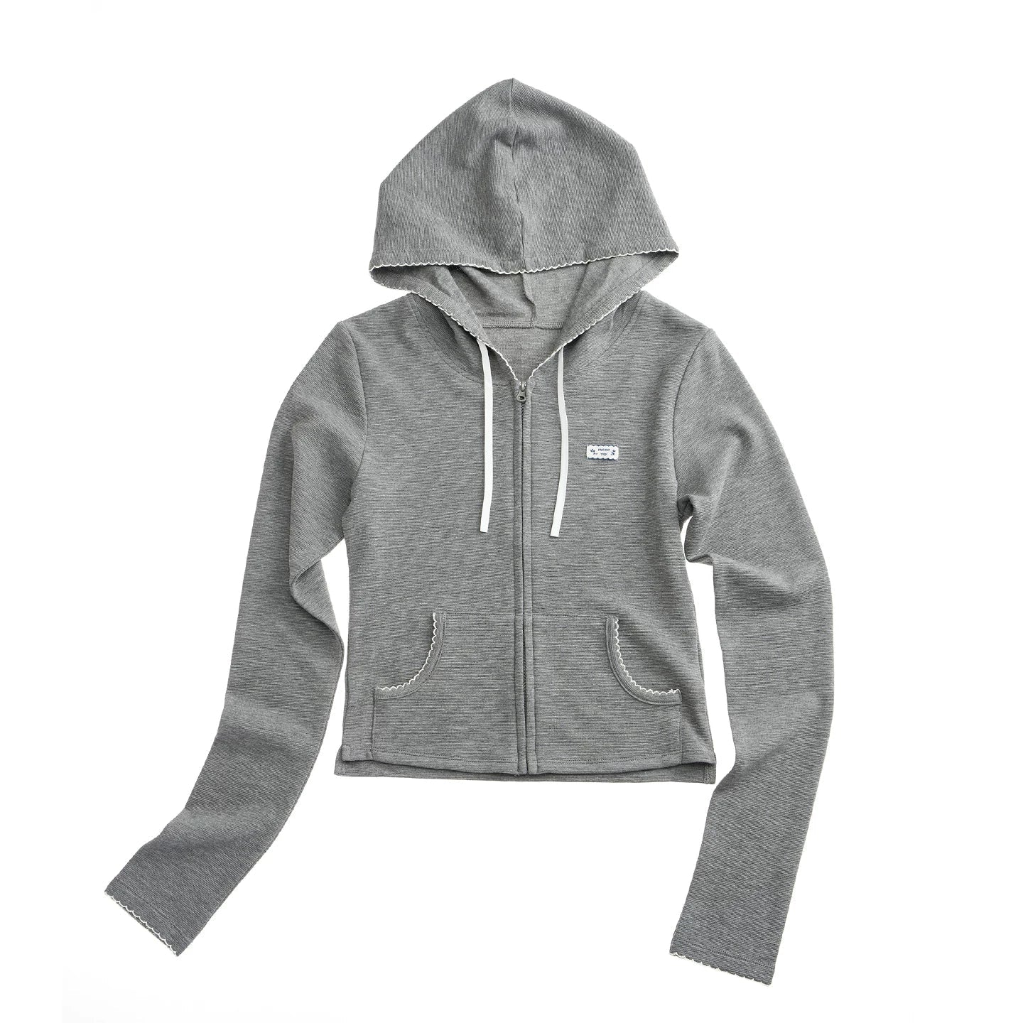 Lightweight Waffle Knit Hooded Jacket