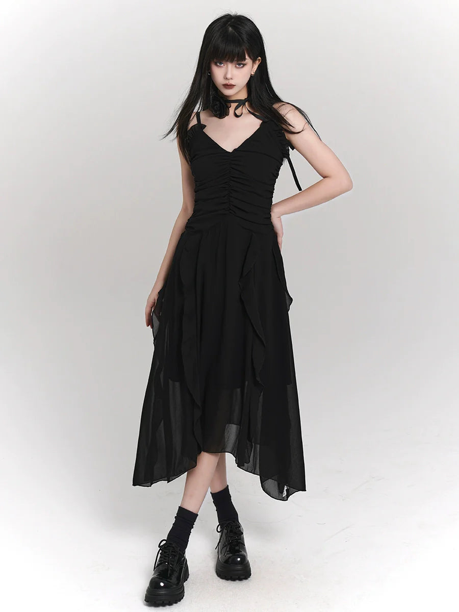 Black French Slip Dress