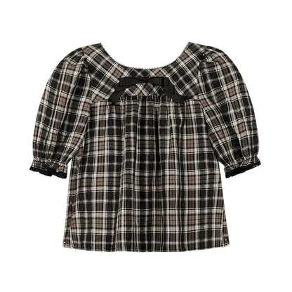 Fighting Spirit Brown Plaid Top