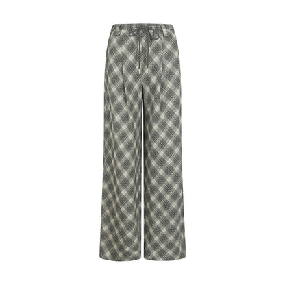 Vintage Plaid Straight Slacks