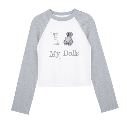 Knitted Raglan Sleeves T-shirt