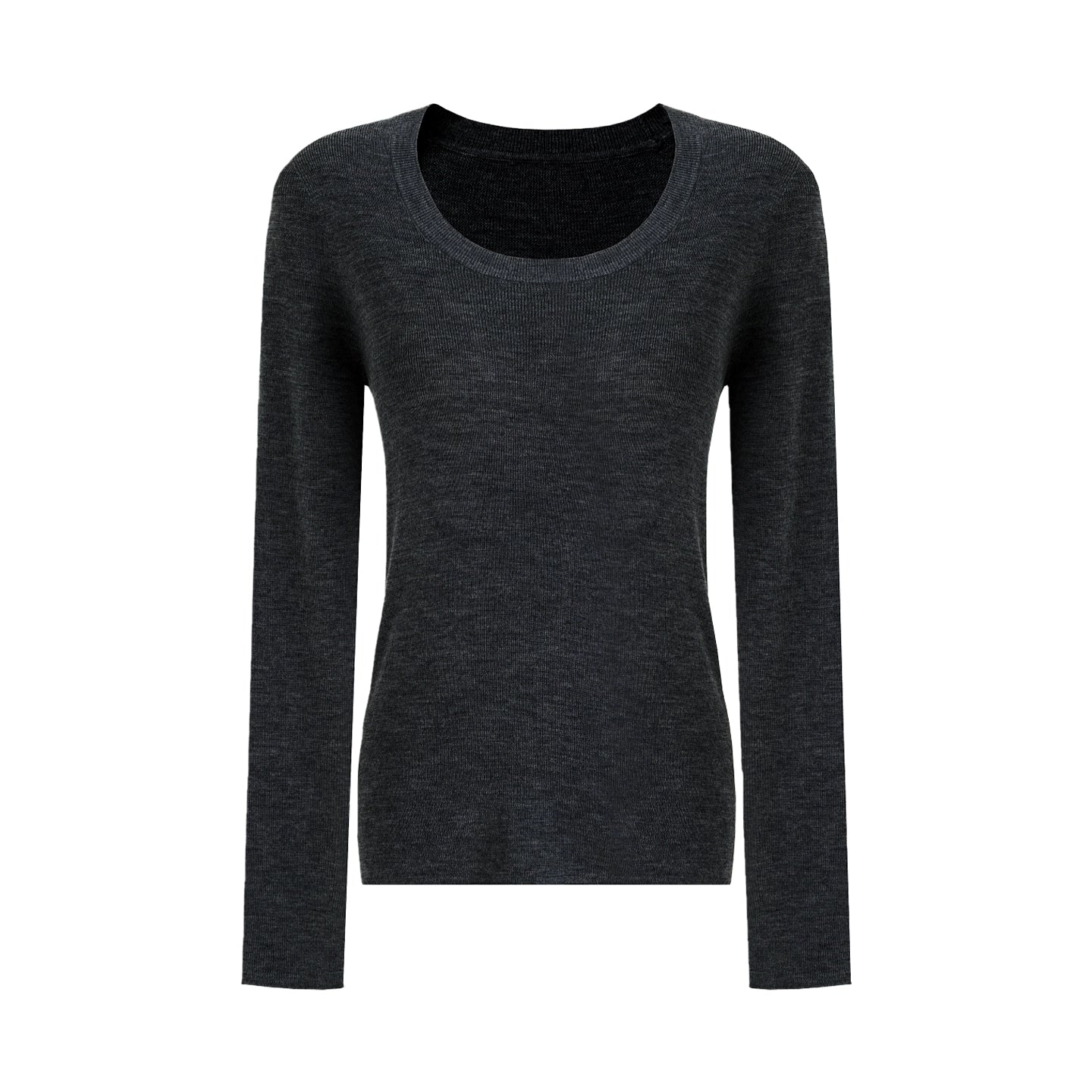 U-Neck Wool Slim Sweater