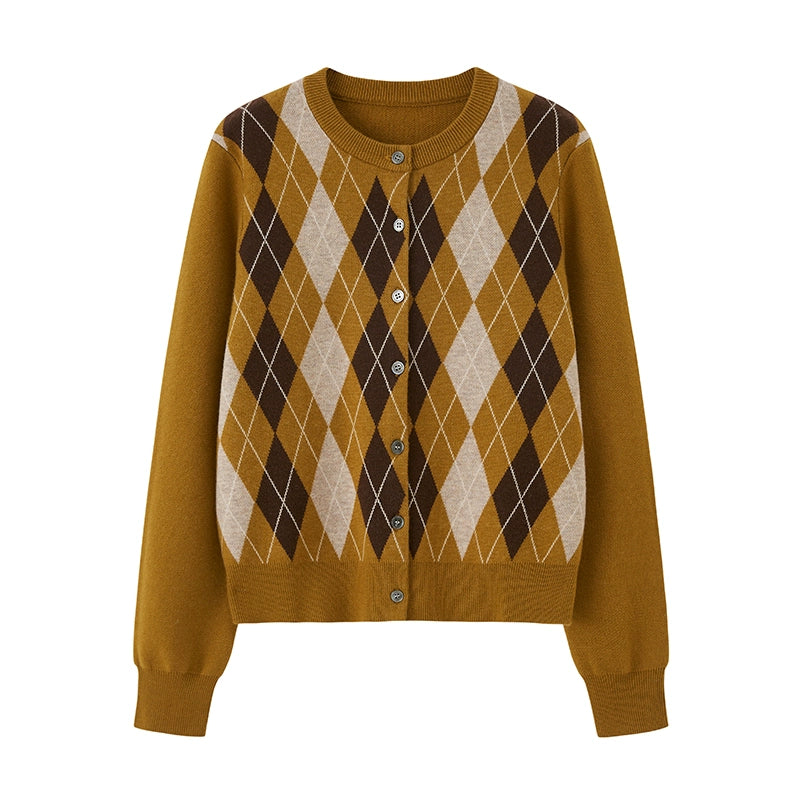 Retro Color-Blocked Knitted Top