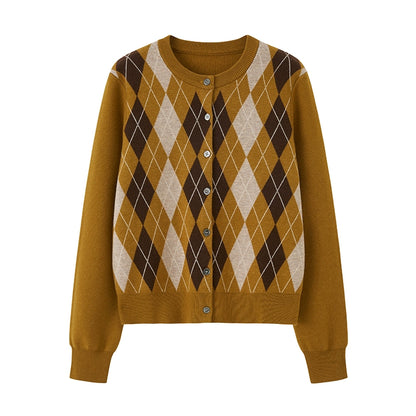 Retro Color-Blocked Knitted Top