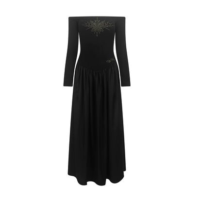 One-Shoulder Rhinestone Dress