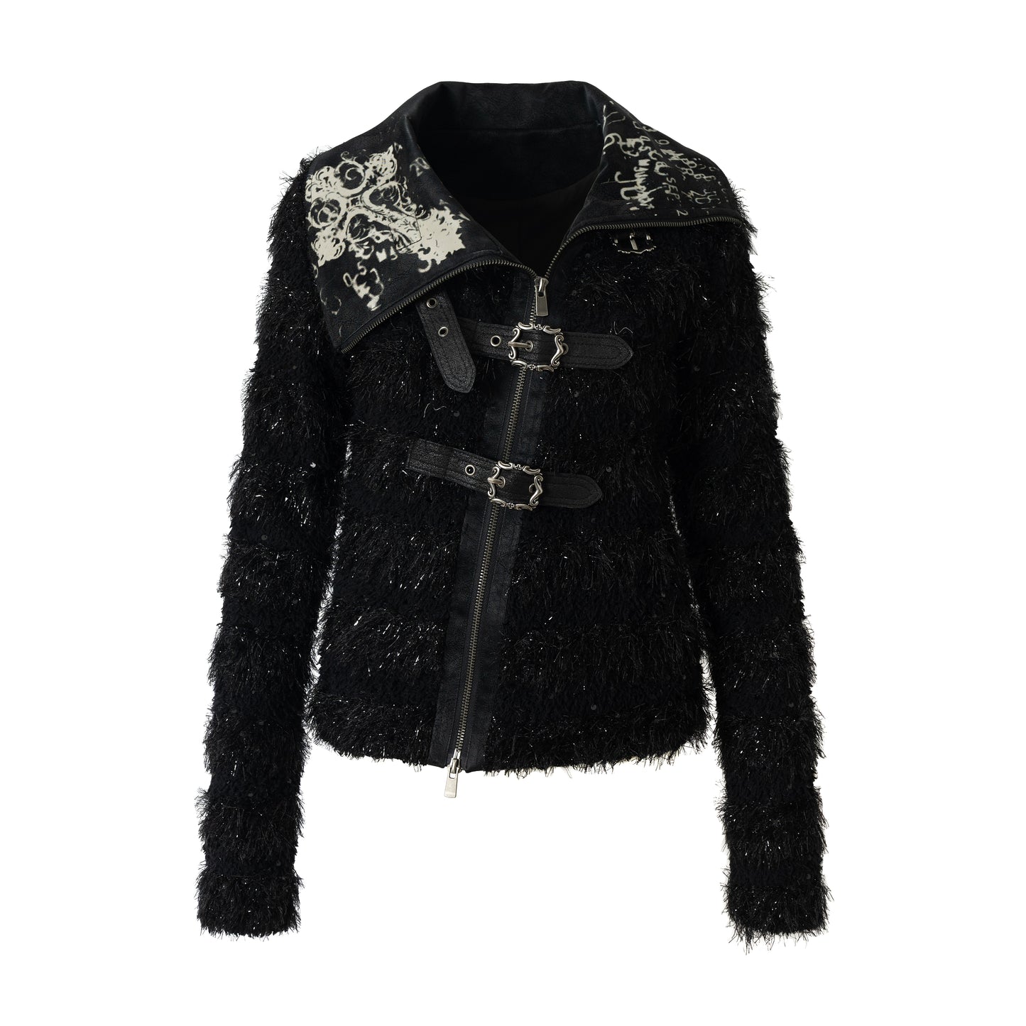 Vintage Dark Knight Plush Patchwork Coat