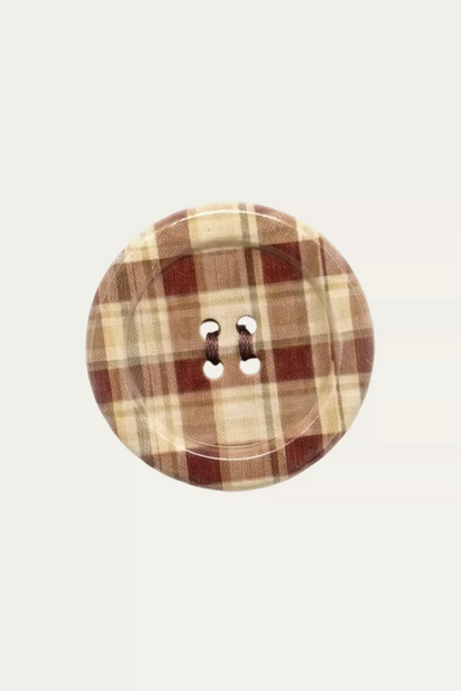 Plaid Polka Dot Button Hairpin