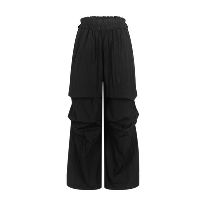 Loose Pleated Parachute Pants