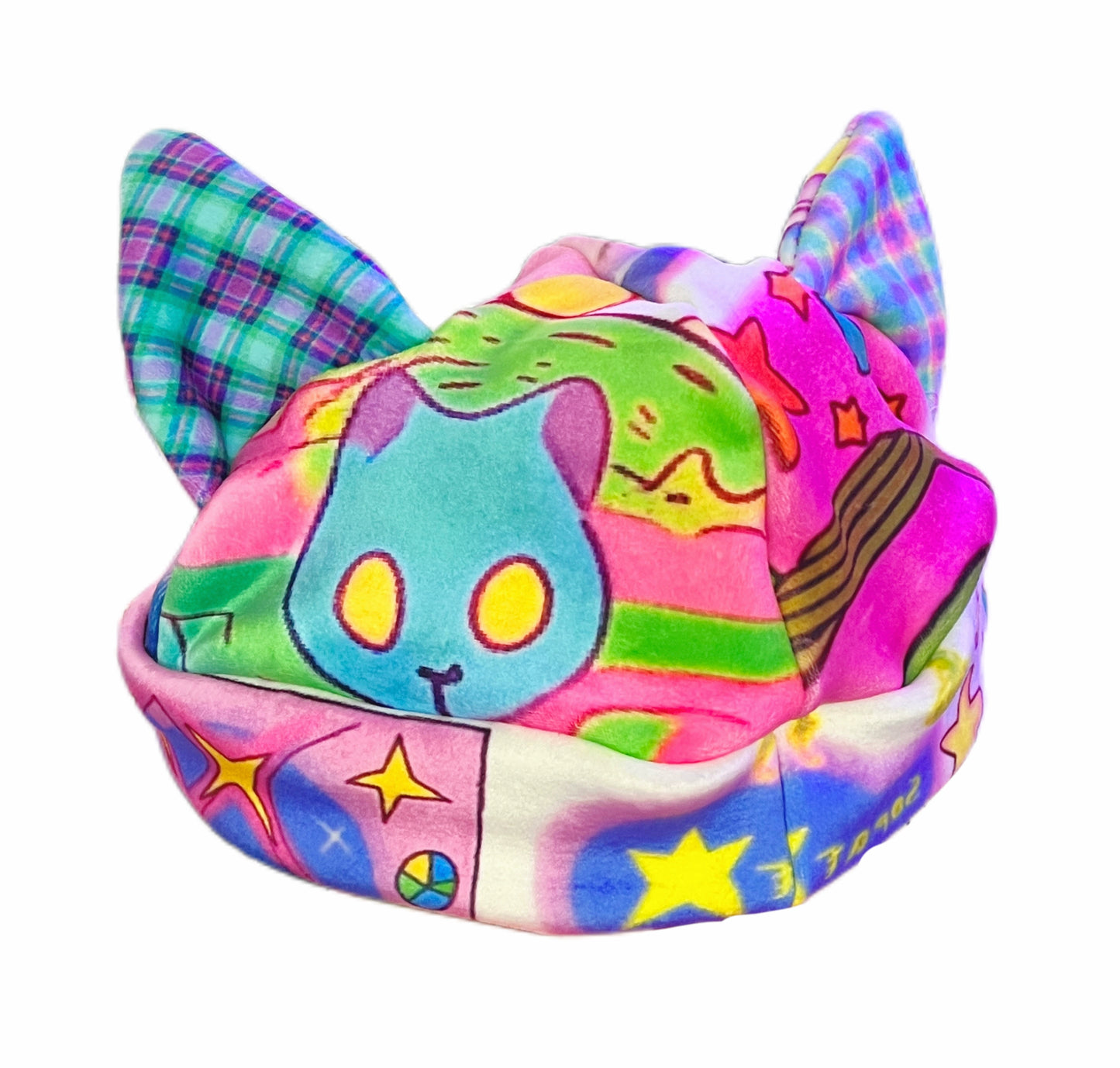 Leerroo Punk Print Cat Ear Hat