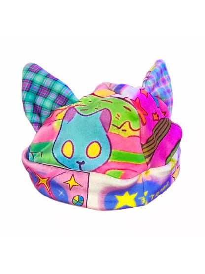 【サイズ表なし】Printed cat ear hat