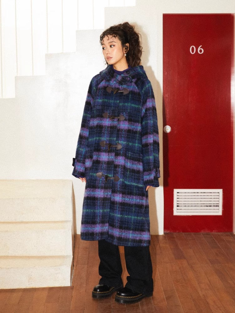 Plaid long coat