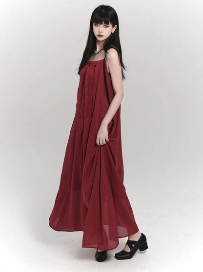 Red Slip Seaside Long Dress