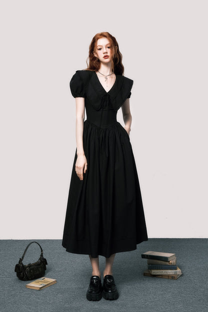 Puff Sleeve Midi Dress