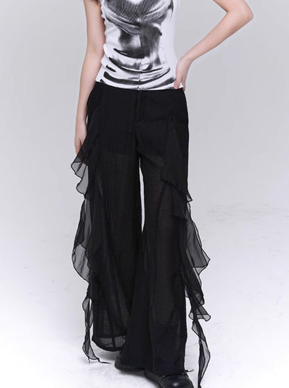 Black Wide-Legged Lazy Pants