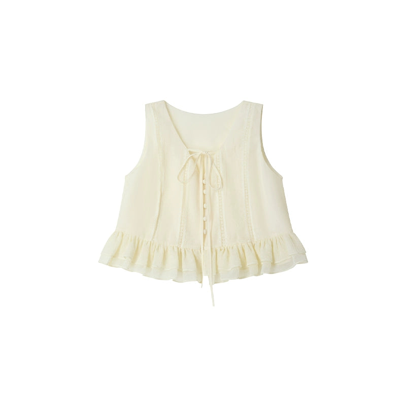 Beige Lace Halter Skirt Set-Up