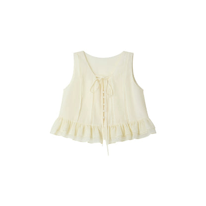 Beige Lace Halter Skirt Set-Up