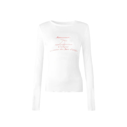 Schmales, bedrucktes Baselayer-Top mit Schleife