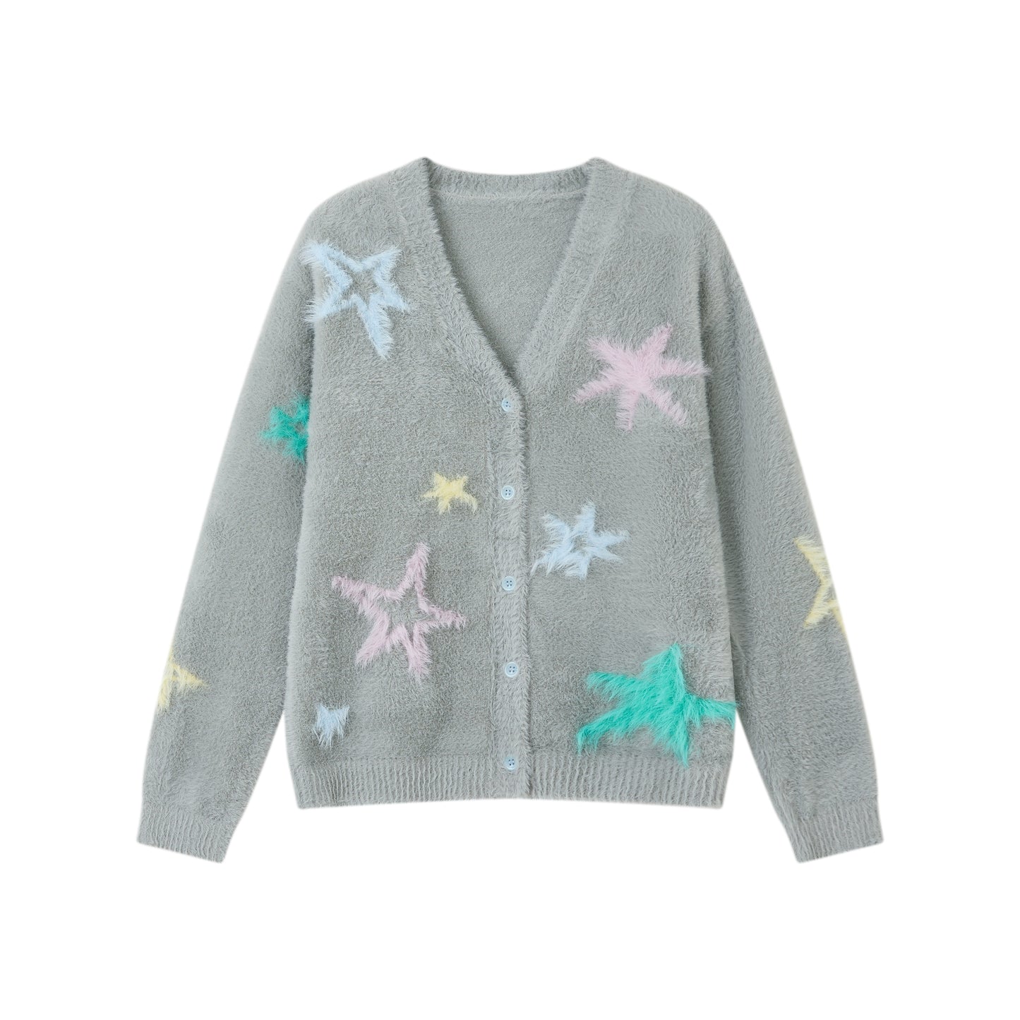 Fragmented Stars Faux Mink Cardigan