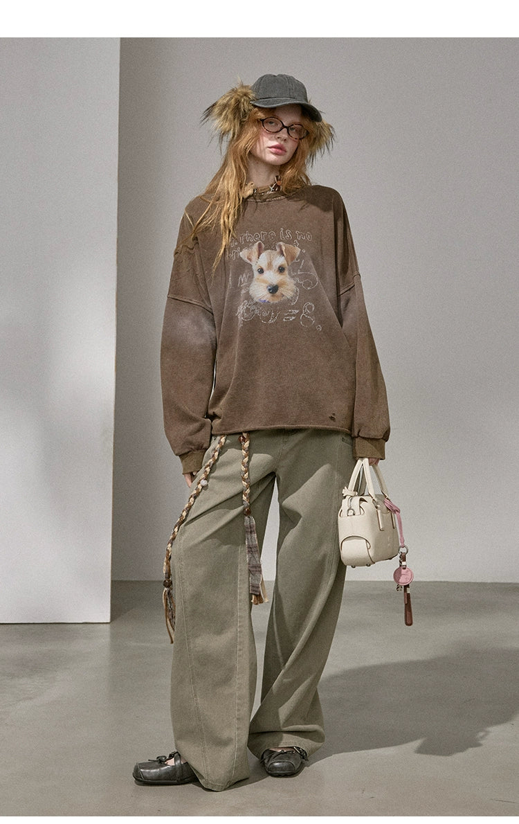 Retro Mottled Graphic Sweatshirt