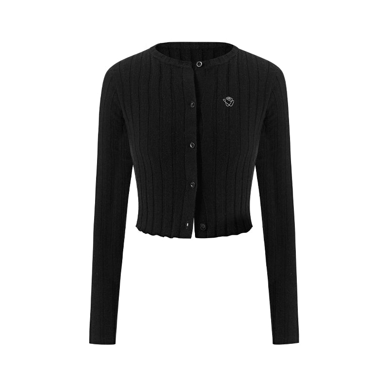 Cashmere Classic Round Neck Slim Cardigan