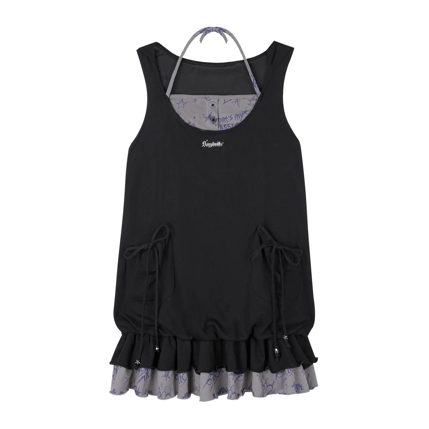 Graffiti-Katzenohren-Sommerkleid-Set