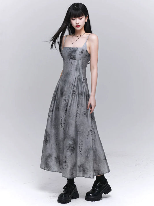 Chinese Gray Slip Dress