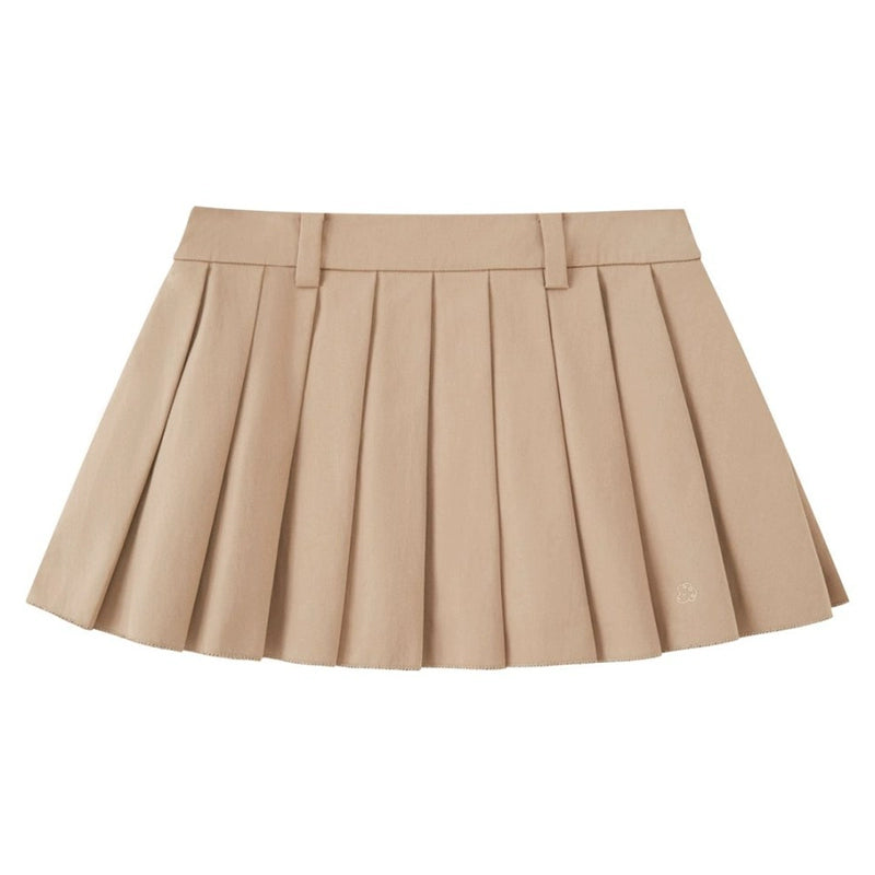 Preppy Silk Pleated Puffy Skirt