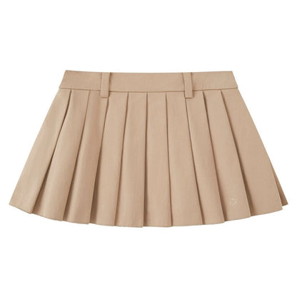 Preppy Silk Pleated Puffy Skirt