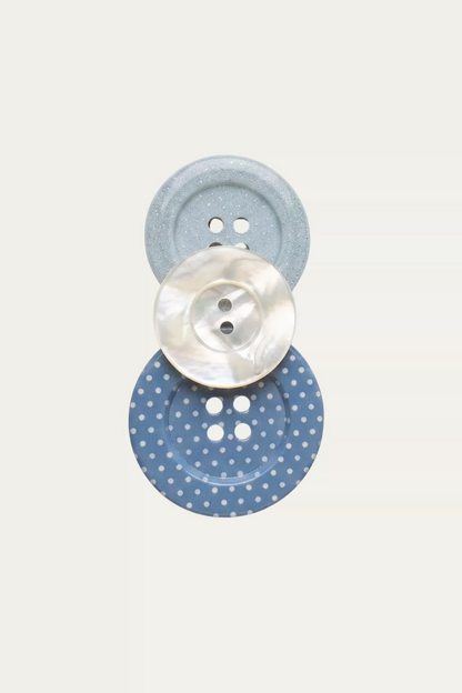 Plaid Polka Dot Button Hairpin