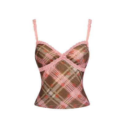 Retro Plaid Camisole Top