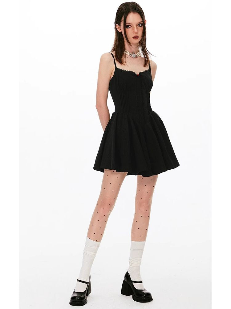 A-line suspender dress