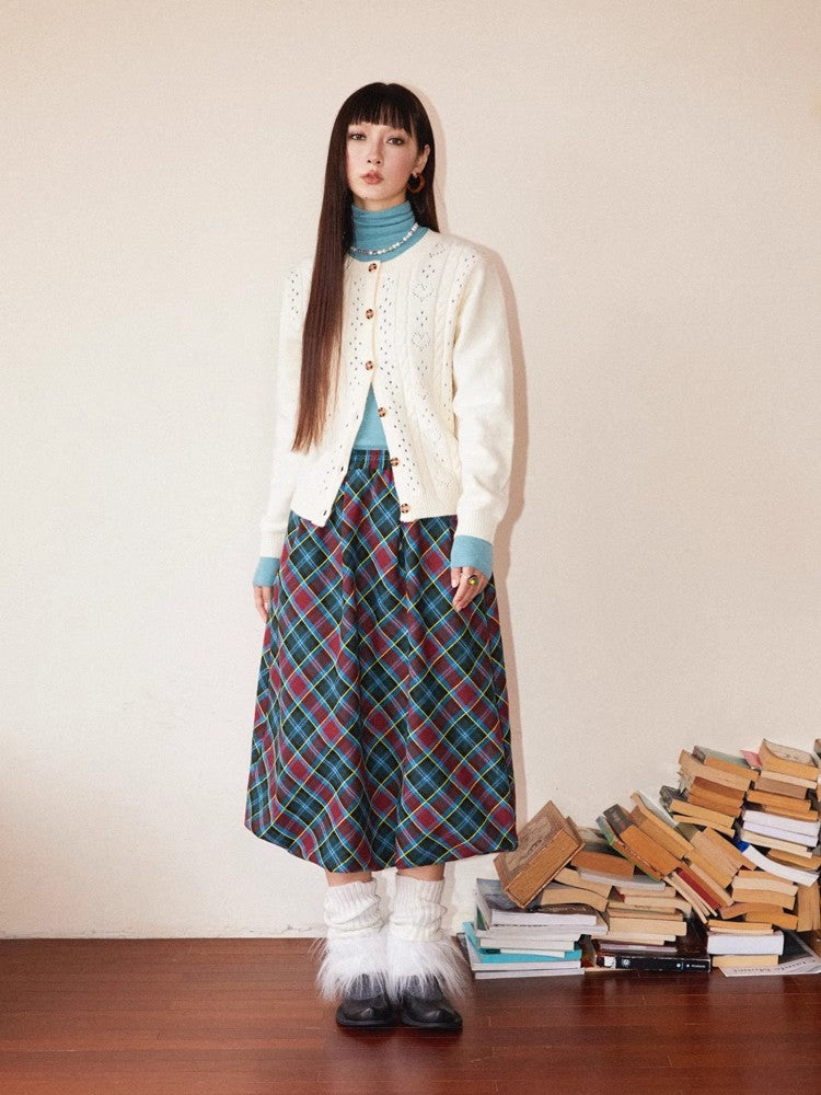 Plaid bud skirt