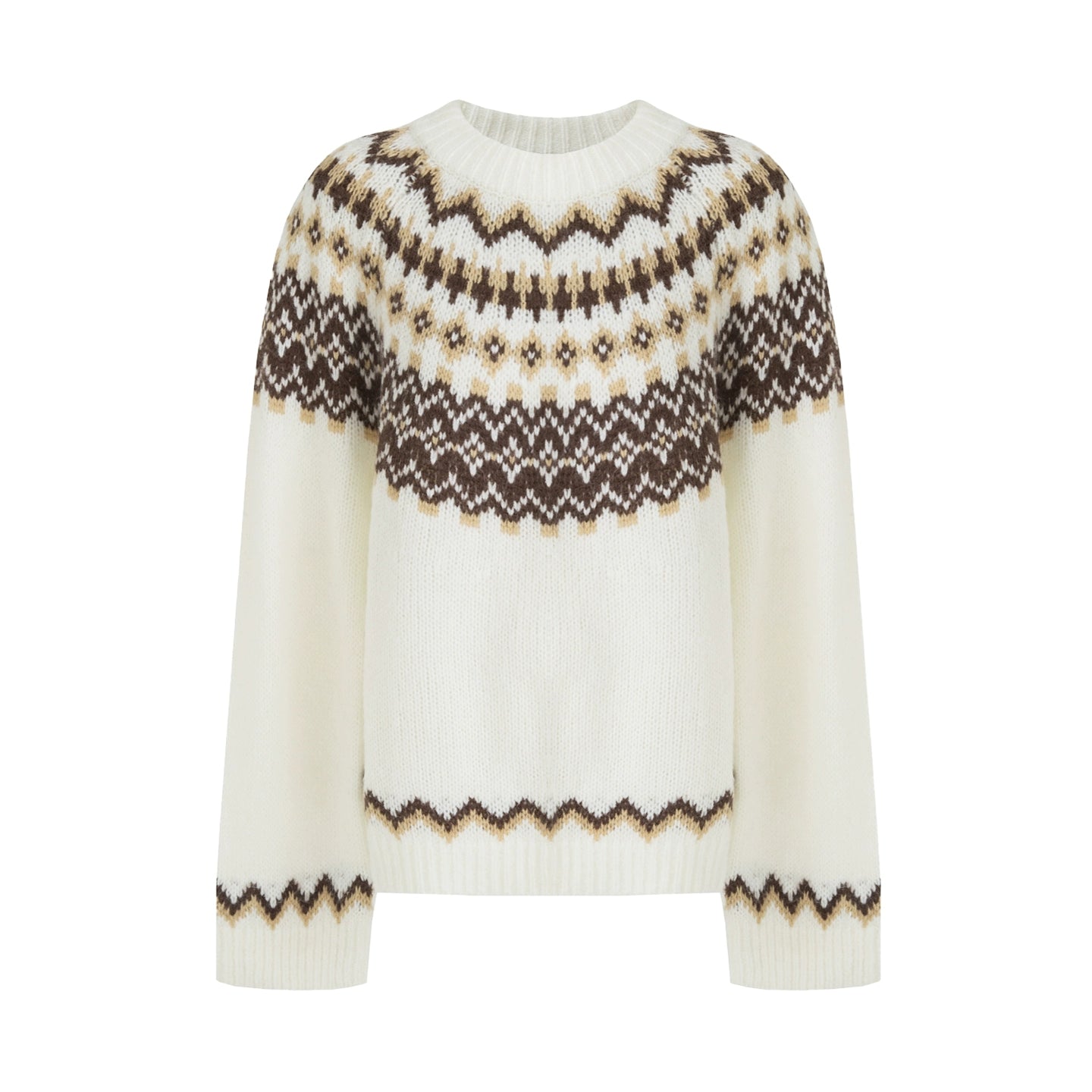 Retro Color-Block Jacquard Sweater