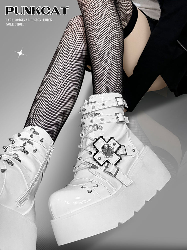 Punk style platform boots