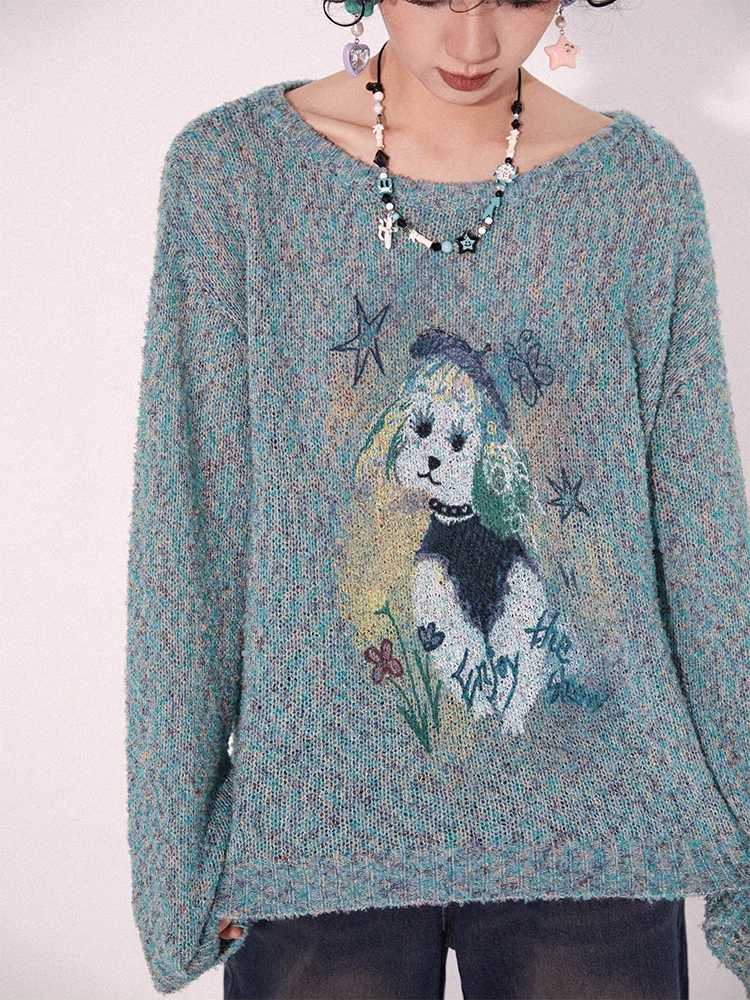 Dog print sweater