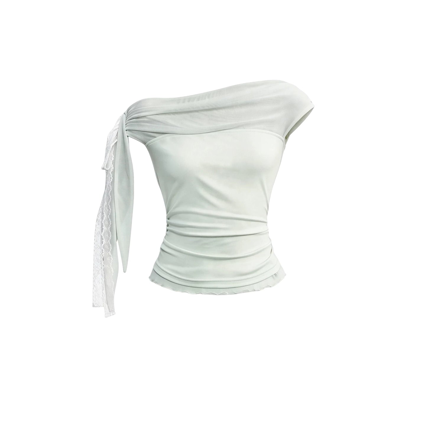 Blusa in pizzo con spalle scoperte color vino ciliegia