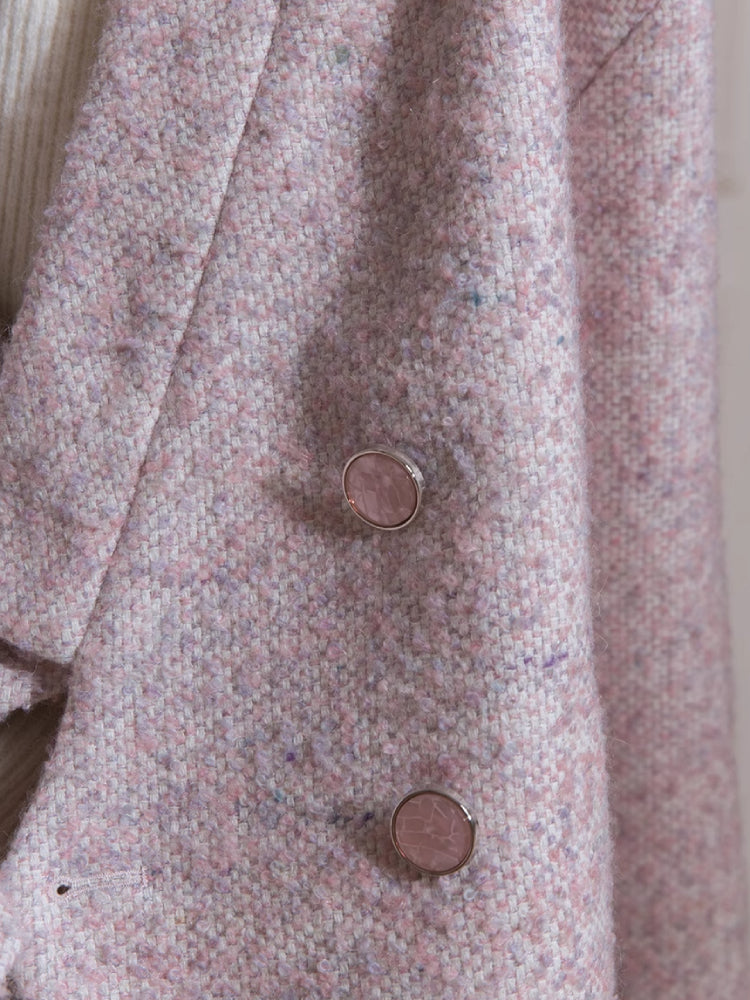 Pink dot V-neck wool jacket