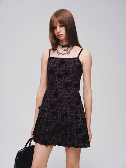 Plaid suspender dress