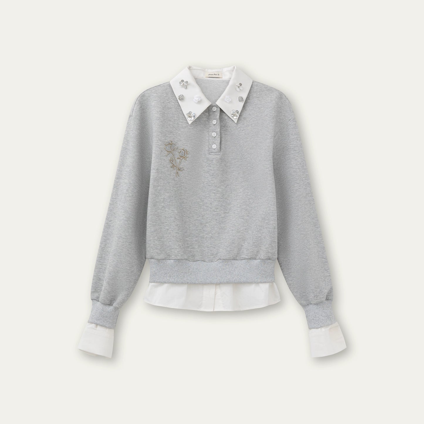 Gray Rose Sweatshirt