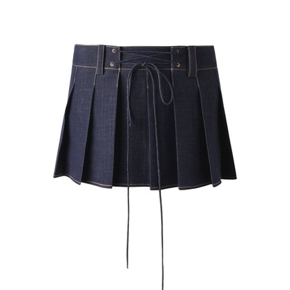 Vintage Crossover Pleated Skirt